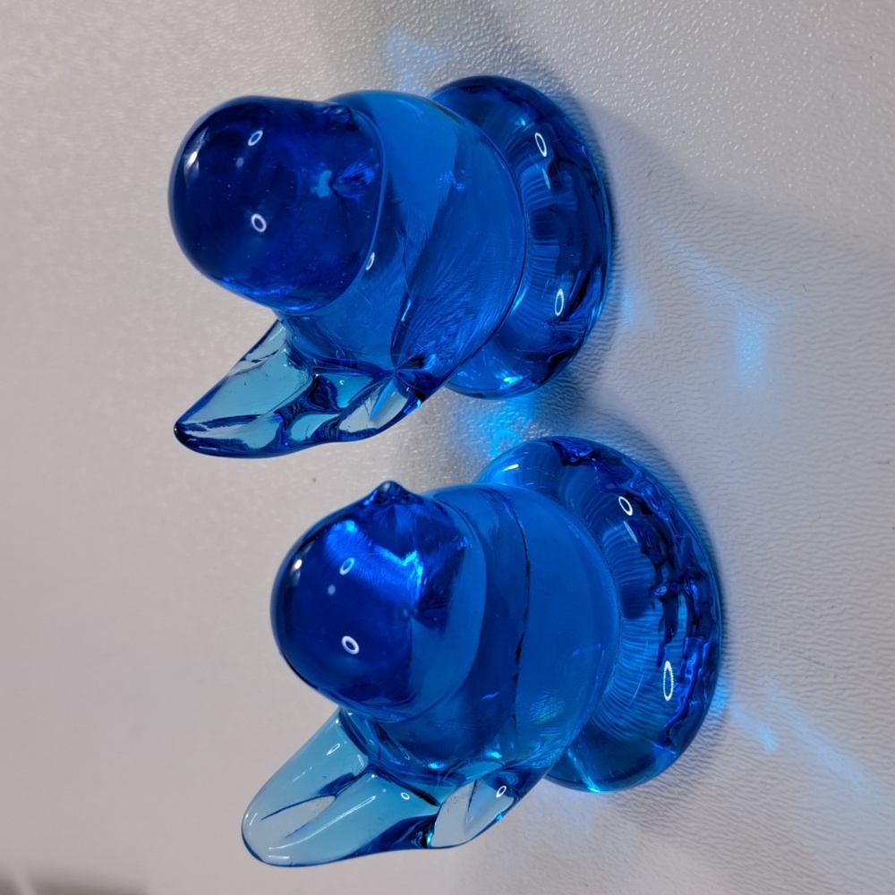 2 Leo Ward Glass Blue Bird of Happiness Signed Figurine USA - Picture 14 of 14